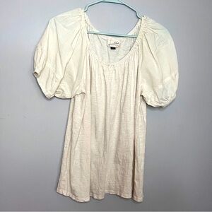 Universal Thread Cotton Peasant Style Relaxed Fit Blouse Cream Color Size XS